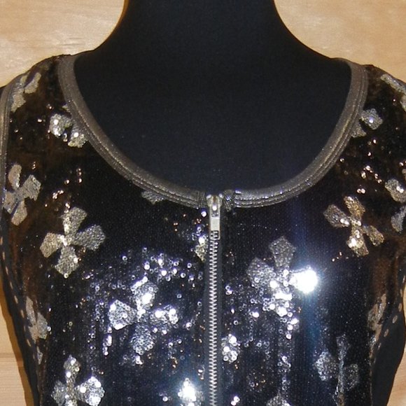 Platinum Plush Tank Top Size XL Black & Silver Front Zipper NWOT - Picture 10 of 10